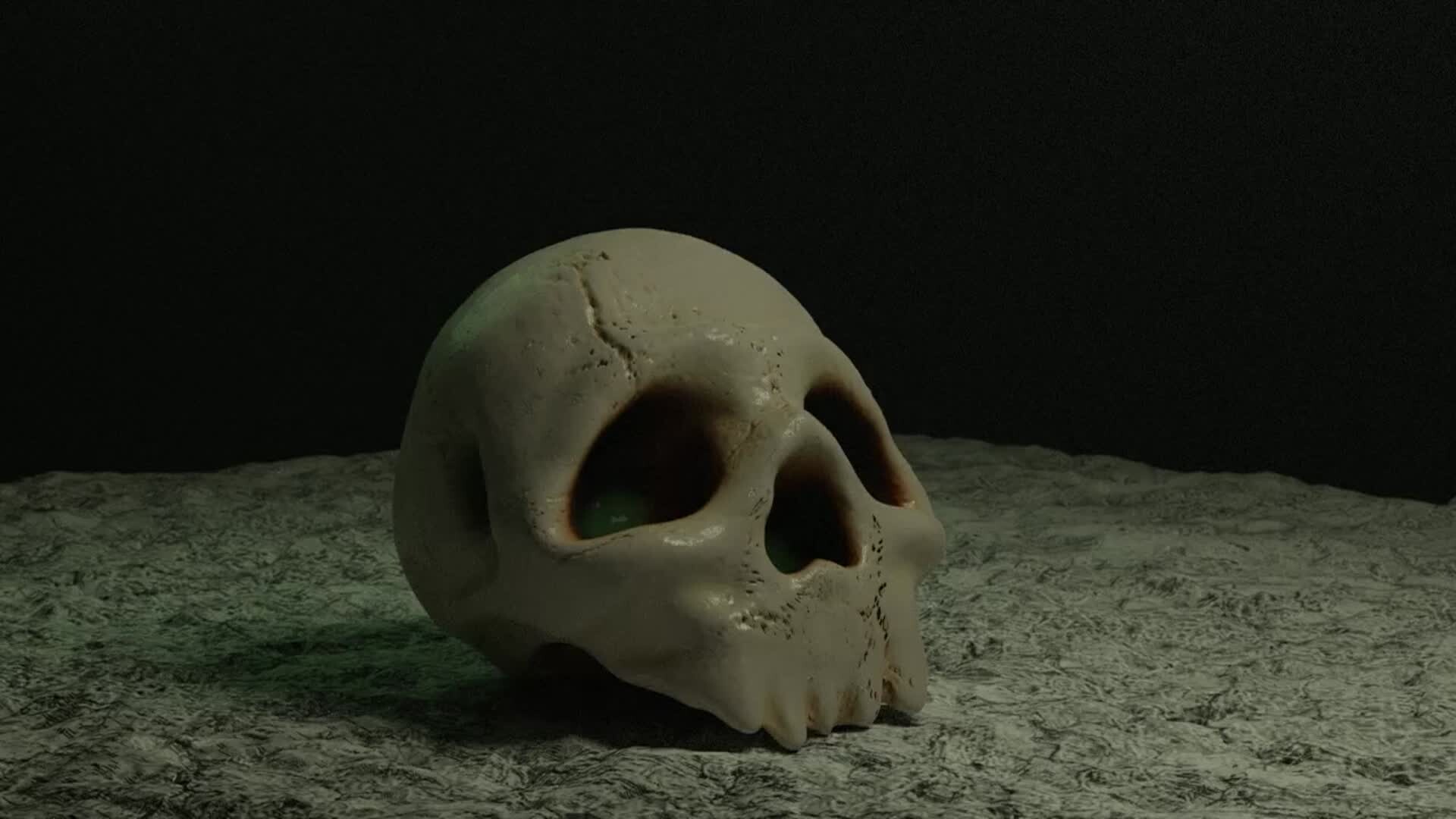 Skull & Smoke Simulation — Blender 3D render